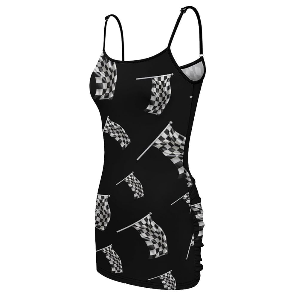 ワンピース Becky check mini dress black Waverly Black Racer-Neck Sleeveless Skater Mini Dress – Club